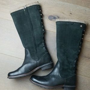 UGG Smithfield Tall Leather Black Boots